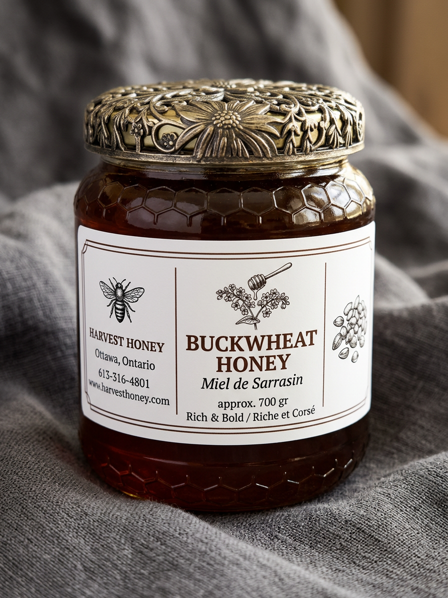 Buckwheat honey jar — Harvest Honey Ottawa