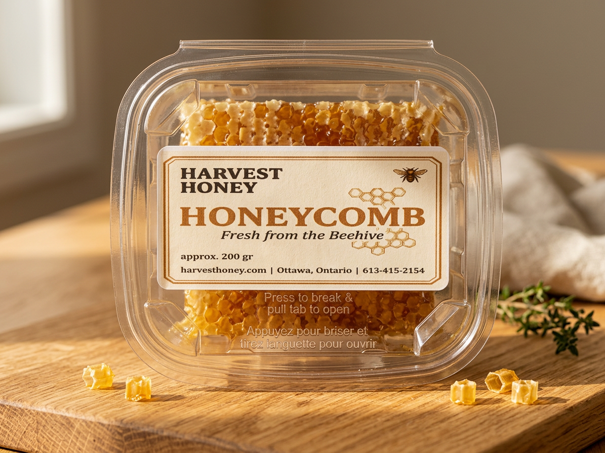 Fresh honeycomb approx 270g — Harvest Honey Ottawa
